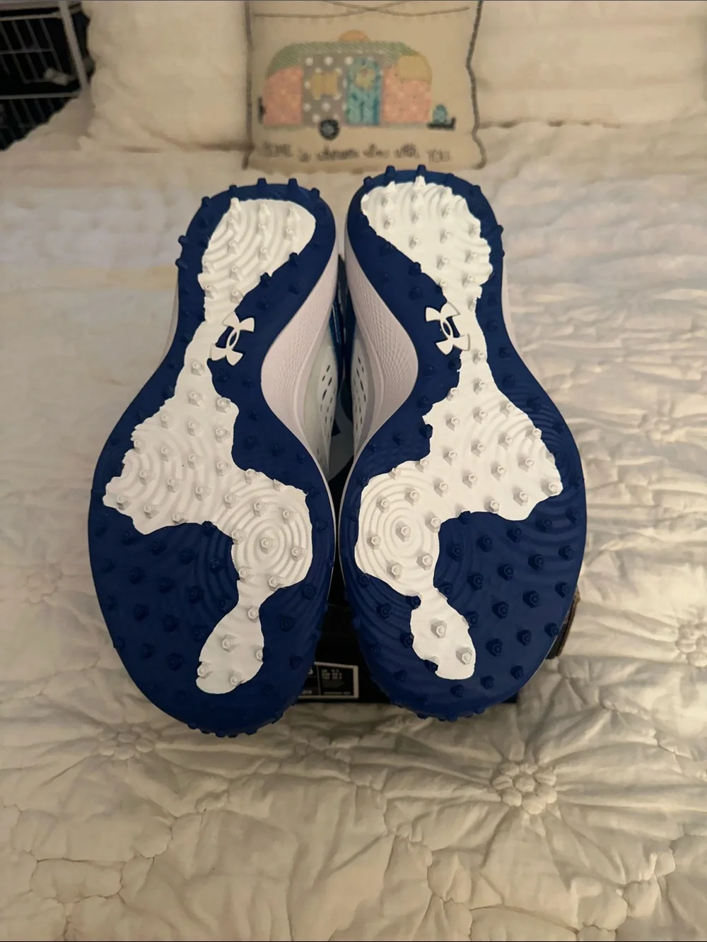 Under Armour White and Blue Men's Athletic Shoes
